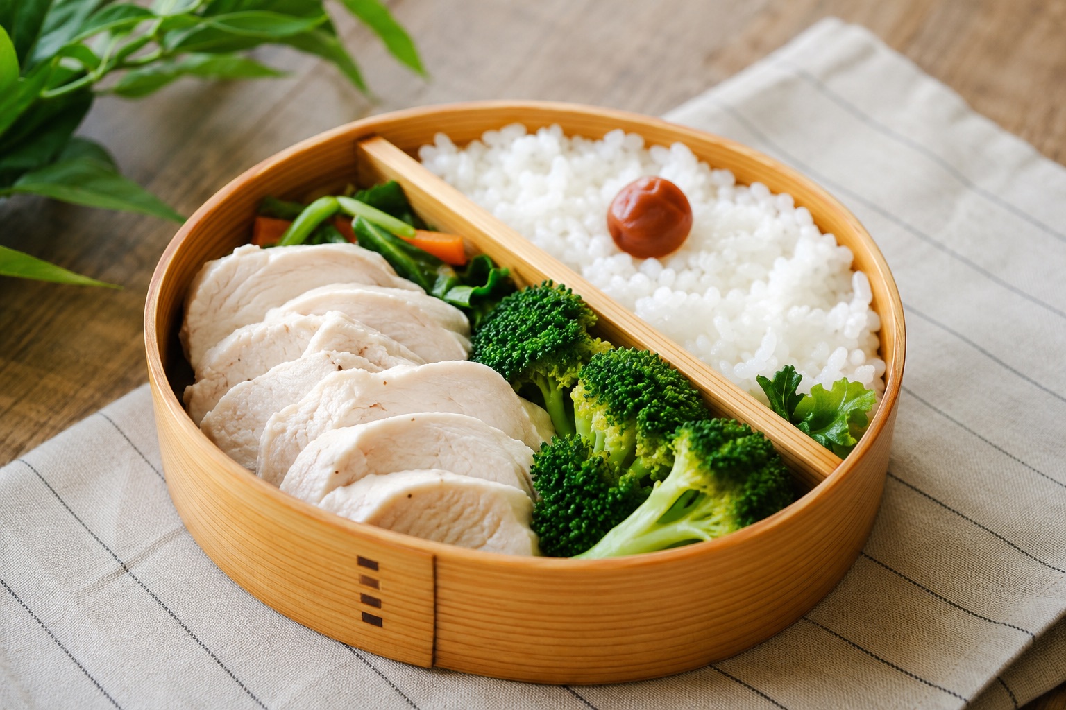 鶏むねとブロッコリーを詰めたお弁当